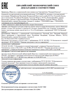Декларация о соответствии Техническим регламентам Евразийского экономического союза